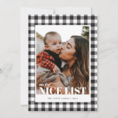 ブラックギンガムニースリスト写真クリスマスカード シーズンカード (正面)