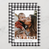 ブラックギンガムニースリスト写真クリスマスカード シーズンカード (正面/裏面)