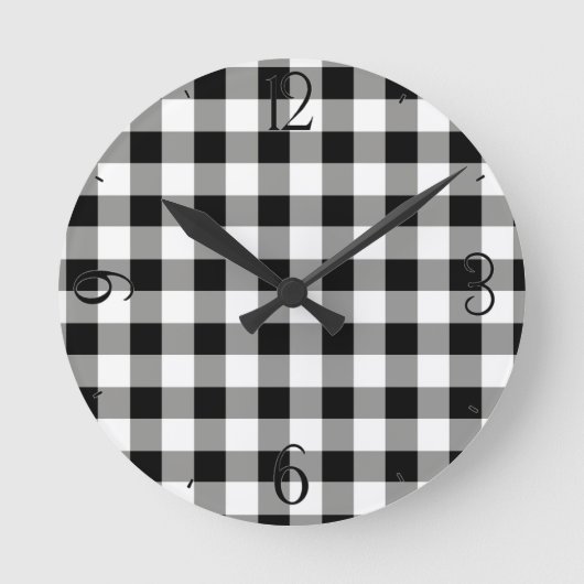 ブラックギンガム時計 ラウンド壁時計 (正面)