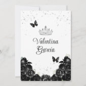 ブラッククインセアニラ15アノスフラワーズシルバーグリッター 招待状 (裏面)