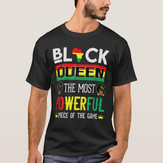 ブラッククイーンは試合で最も強力な作品 Tシャツ (正面)