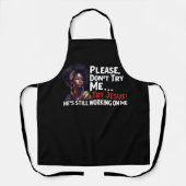 ブラッククイーンアフロお願いイエス・スティを試して私を試してみない エプロン (正面)