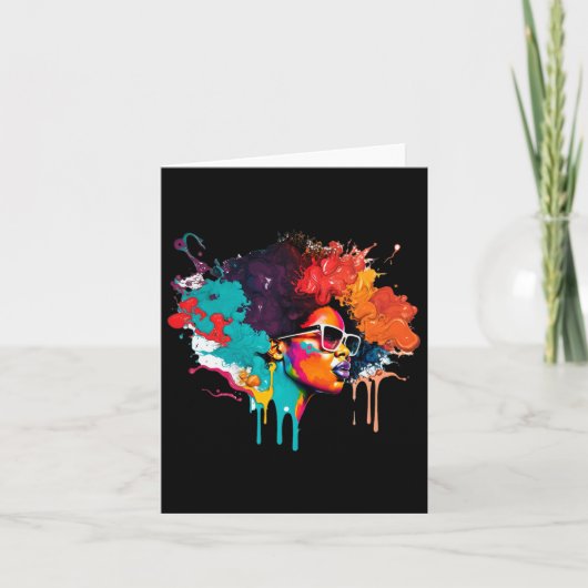 ブラッククイーンアフロメラニン滴下アートラバーアメリカ カード (正面)