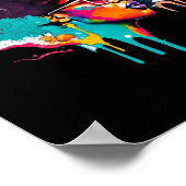 ブラッククイーンアフロメラニン滴下アートラバーアメリカ ポスター (角)