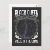 ブラッククイーンウーマンパワーガールチェスの駒 ポストカード (正面/裏面)