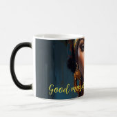 ブラッククイーングッドモーニングビューティフルマグ モーフィングマグカップ (左)