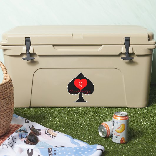 ブラッククイーンスペード赤いハートThunder_Cove シール (クーラー)