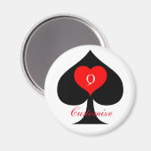 ブラッククイーンスペード赤いハートThunder_Cove マグネット (正面/裏面)