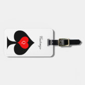 ブラッククイーンスペード赤いハートThunder_Cove ラゲッジタグ (正面横)