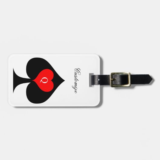 ブラッククイーンスペード赤いハートThunder_Cove ラゲッジタグ (正面横)