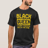 ブラッククイーンチェスブラックヒストリアフリカプライドWome Tシャツ (正面)
