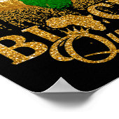 ブラッククイーンパンアフリカ国旗の色かむ唇 ポスター (角)