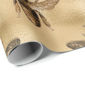 ブラッククイーンビーズオン金ゴールド ラッピングペーパー (ロールコーナー)