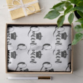 ブラッククイーンブラック&ホワイトスクリプトタイプパーティー 薄葉紙 (ギフト)