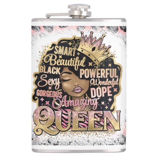 ブラッククイーンメラニンウィメンブラウンスキンシエスタ魔法 フラスク (正面)