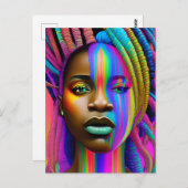 ブラッククイーンメラニンシスタアフリカンビューティフ ポストカード (正面/裏面)