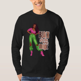 ブラッククイーンメラニンシスタスウィメンズカーリーアフローアメリク Tシャツ