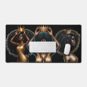ブラッククイーンメラニン女性シスタクイーンシスタスおもしろい デスクマット (キーボード&マウス)