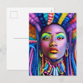 ブラッククイーンメラニンSistaアフリカ系アメリカ人女性 シーズンポストカード (正面/裏面)
