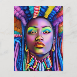 ブラッククイーンメラニンSistaアフリカ系アメリカ人女性 シーズンポストカード