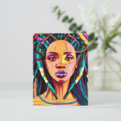 ブラッククイーンメラニンSistaアフリカ系アメリカ人女性 シーズンポストカード (スタンド正面)