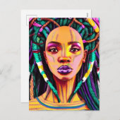 ブラッククイーンメラニンSistaアフリカ系アメリカ人女性 シーズンポストカード (正面/裏面)