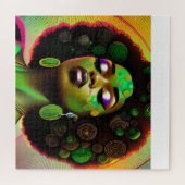 ブラッククイーンメラニンSistaアフリカ系アメリカ人女性 ジグソーパズル (横)