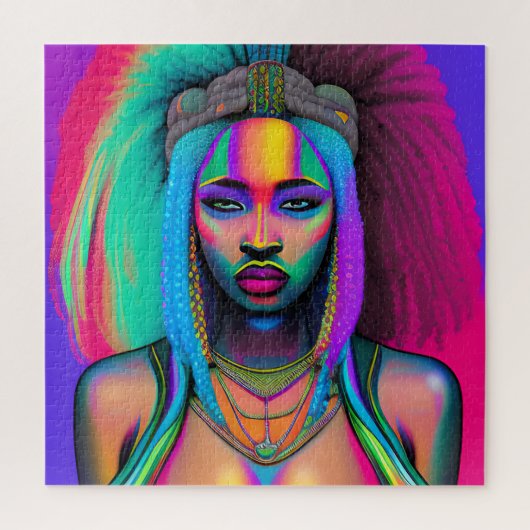 ブラッククイーンメラニンSistaアフリカ系アメリカ人女性 ジグソーパズル (縦)