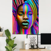 ブラッククイーンメラニンSistaアフリカ系アメリカ人女性 ポスター (ホームオフィス)