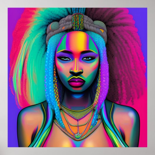 ブラッククイーンメラニンSistaアフリカ系アメリカ人女性 ポスター (正面)