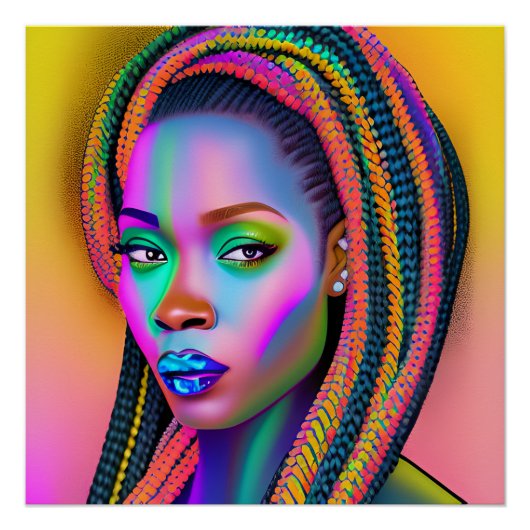 ブラッククイーンメラニンSistaアフリカ系アメリカ人女性 ポスター (正面)