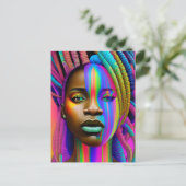 ブラッククイーンメラニンSistaアフリカ系アメリカ人女性 ポストカード (スタンド正面)