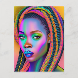 ブラッククイーンメラニンSistaアフリカ系アメリカ人女性 ポストカード