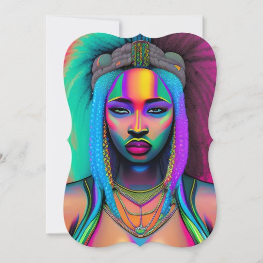 ブラッククイーンメラニンSistaアフリカ系アメリカ人女性 招待状 (正面)