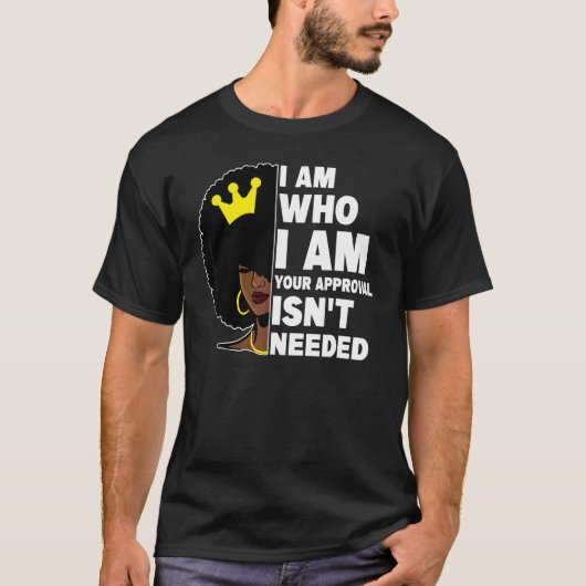 ブラッククイーンレディーカーリーナチュラルアフロアフリカンアメリク Tシャツ (正面)