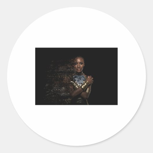 ブラッククイーン分散ステッカー ラウンドシール (正面)