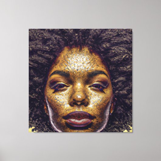 ブラッククイーン女神シスタウィメンメラニンシスタアフロ キャンバスプリント (正面)
