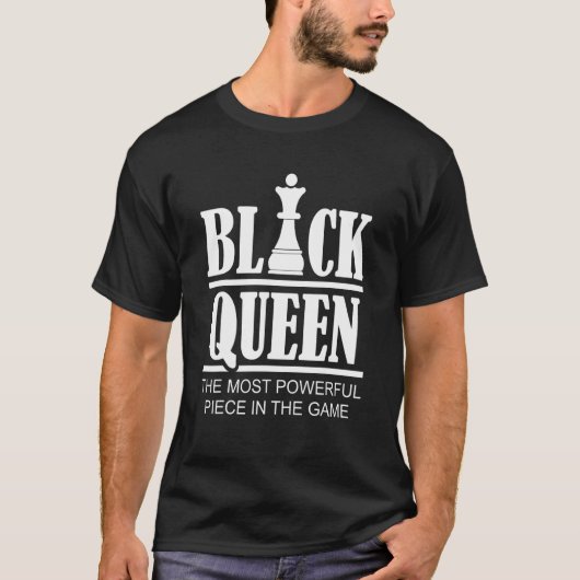 ブラッククイーン最も強力なチェスのアフリカ系アメリカ人 Tシャツ (正面)