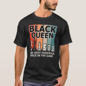 ブラッククイーン最も強力なチェスのアフリカ系アメリカ人H Tシャツ (正面)