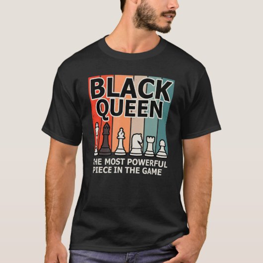 ブラッククイーン最も強力なチェスのアフリカ系アメリカ人H Tシャツ (正面)