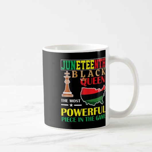 ブラッククイーン最も強力なチェスのアフリカ系アメリカJ コーヒーマグカップ (右)