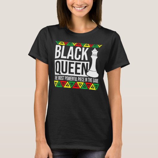 ブラッククイーン最強チェス駒アフリカンアメル Tシャツ (正面)