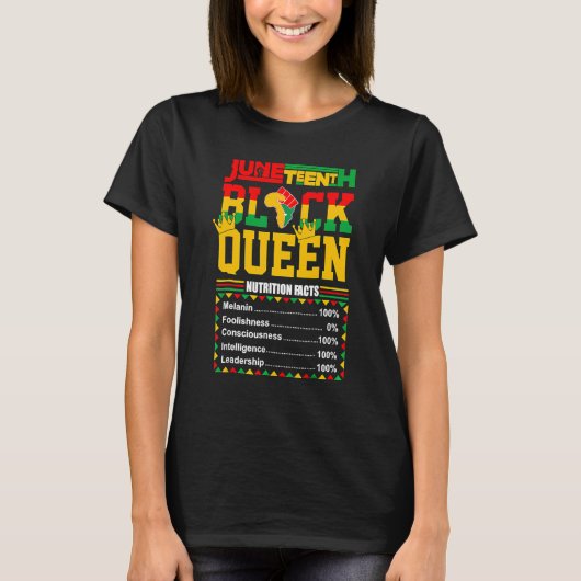 ブラッククイーン栄養ファクト黒い歴史月Bl Tシャツ (正面)