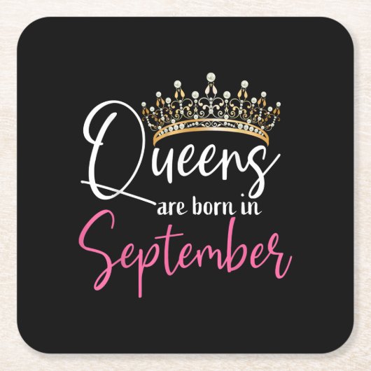 ブラッククイーン生まれは9月の女子誕生日に入る スクエアペーパーコースター (正面)