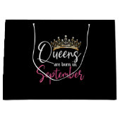 ブラッククイーン生まれは9月の女子誕生日に入る ラージペーパーバッグ (正面)