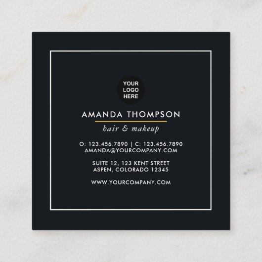 ブラッククイーン美しいファッションスクエアビジネスカード スクエア名刺 (裏面)