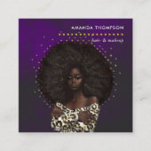 ブラッククイーン美しいファッションスクエアビジネスカード スクエア名刺 (正面)