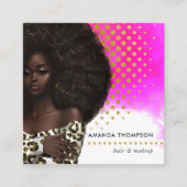 ブラッククイーン美しいファッションスクエアビジネスカード スクエア名刺 (正面)