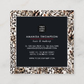 ブラッククイーン美しいファッションスクエアビジネスカード スクエア名刺 (裏面)