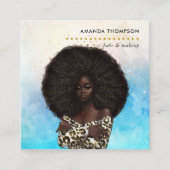 ブラッククイーン美しいファッションスクエアビジネスカード スクエア名刺 (正面)